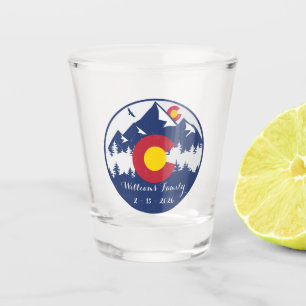 Verre A Shot Colorado Mountains Vintage Co Drapeau Souvenirs