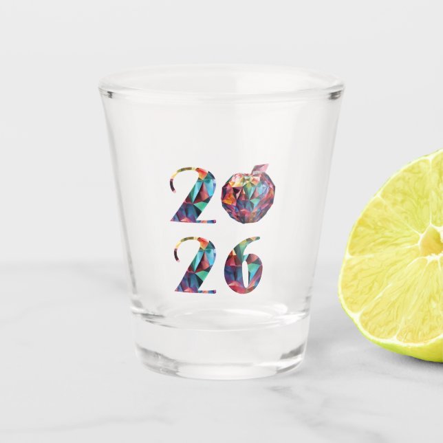 Verre A Shot Coloré Nouvel An 2026- (Devant)