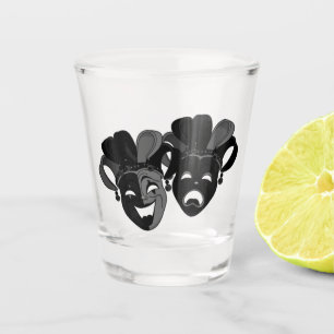 Verre A Shot Comédie et tragédie Théâtre Masques Jester