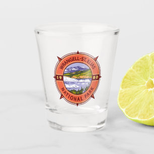 Verre A Shot Compas rétro du parc national Wrangell St Elias