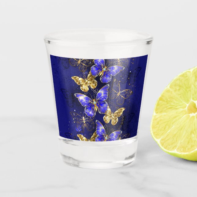Verre A Shot Composition avec papillons Sapphire (Devant)