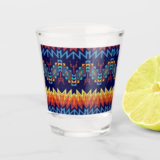 Verre A Shot Conception abstraite de la conception tribale (Devant)