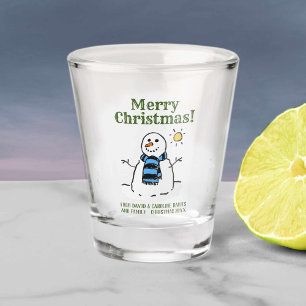 Verre A Shot Conception de bonhomme de neige de Noël avec messa