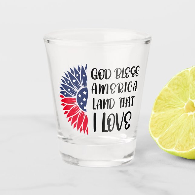Verre A Shot Conception de célébration américaine du tournesol  (Devant)
