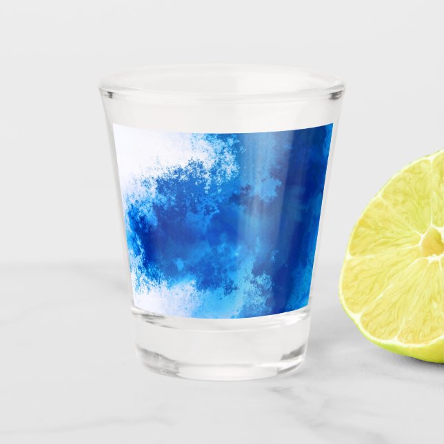 Verre A Shot Conception de couleur unie bleue abstraite (Devant)