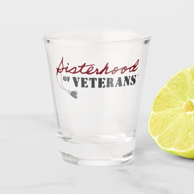 Verre A Shot Conception de fierté militaire des sœurs de vétéra (Devant)
