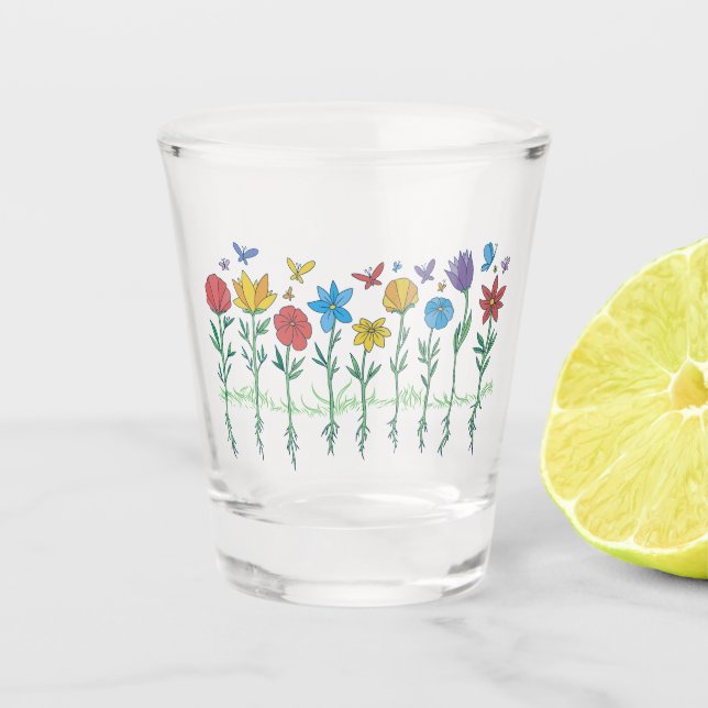 Verre A Shot Conception de fleurs en croissance (Devant)
