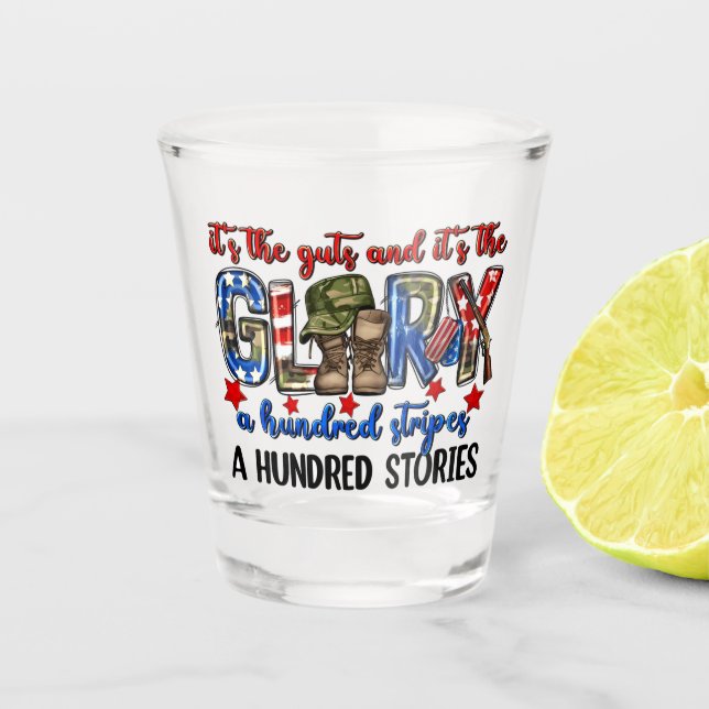 Verre A Shot Conception de Tribut Patriotique Tripes et Gloire (Devant)