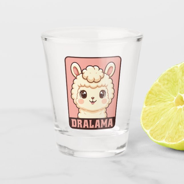 Verre A Shot Conception d'illustration de lama mignon (Devant)