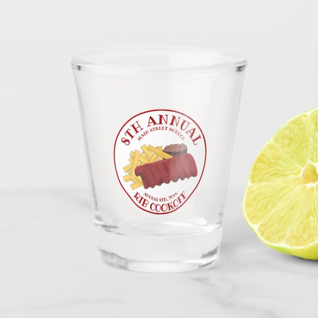 Verre A Shot Cookoff annuel Barbecue Barbecue sur les côtes de  (Devant)