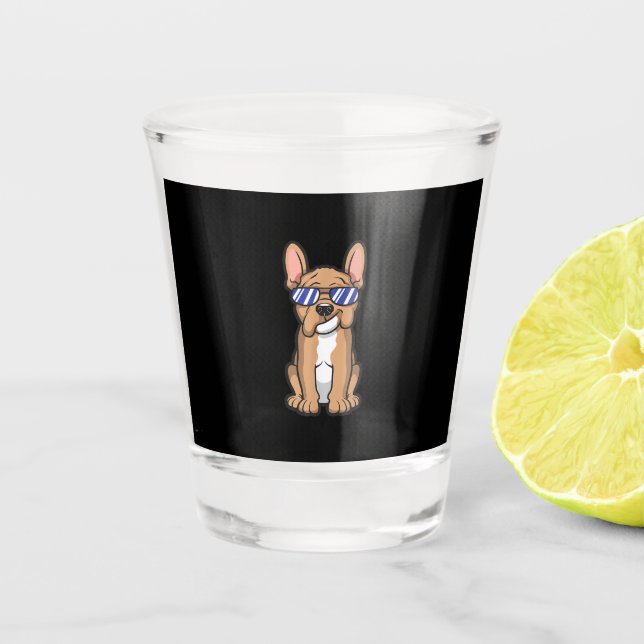 Verre A Shot Cool Français Bulldog Lunettes de soleil Cadeau (Devant)