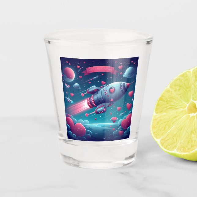 Verre A Shot Cool/futuriste la Saint Valentin (Devant)