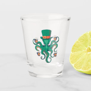Verre A Shot Cool Leprechaun Octopus and Beer St. Patrick's Day
