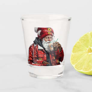 Verre A Shot Cool Père Noël Boire du café glacé Art de Noël