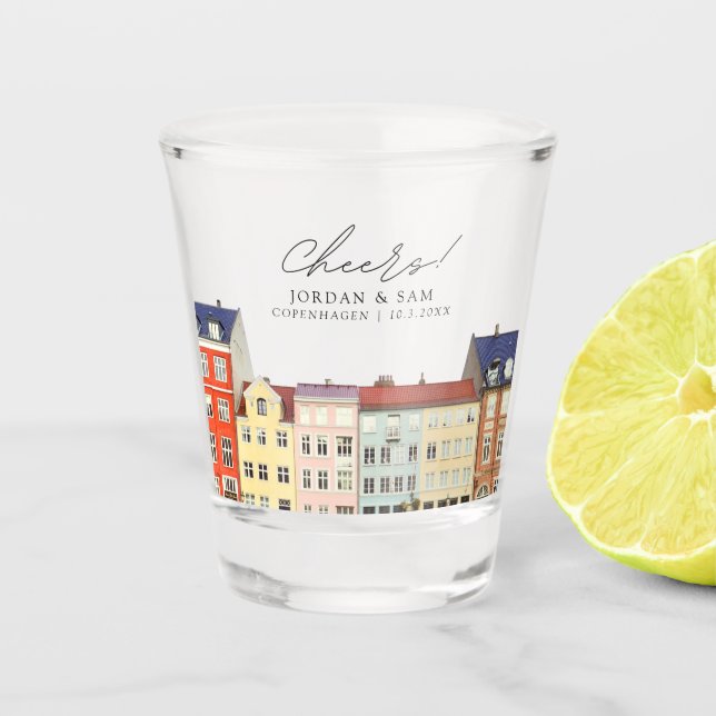 Verre A Shot Copenhague Photo mariage Favor Cheers Shot Verre (Devant)