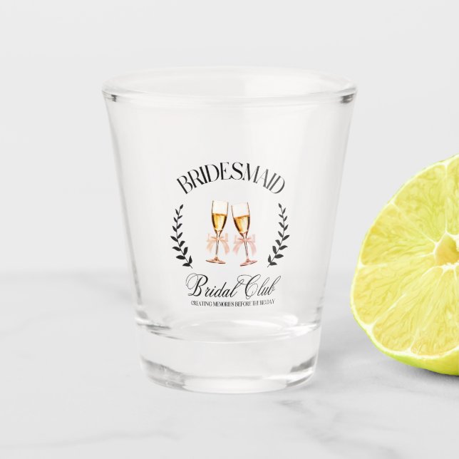 Verre A Shot Coquette Moderne Chic Bridesmaid (Devant)