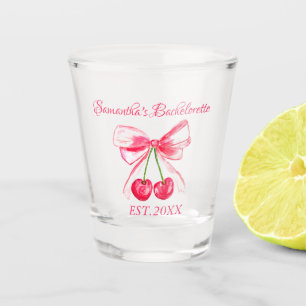 Verre A Shot Coquette Pink Bow Cerise Bachelorette Party
