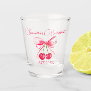 Verre A Shot Coquette Pink Bow Cerise Bachelorette Party