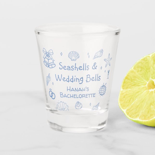 Verre A Shot Coquillages et Mariage Bells Bachelorette Party (Devant)