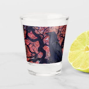 Verre A Shot Corbeau noir et érable gris japonais