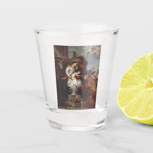Verre A Shot Coronation de Saint Rosalia par Anthony van Dyck (Devant)