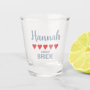 Verre A Shot Cortège de Mariage & de Mariée 5 Cœurs Mariée