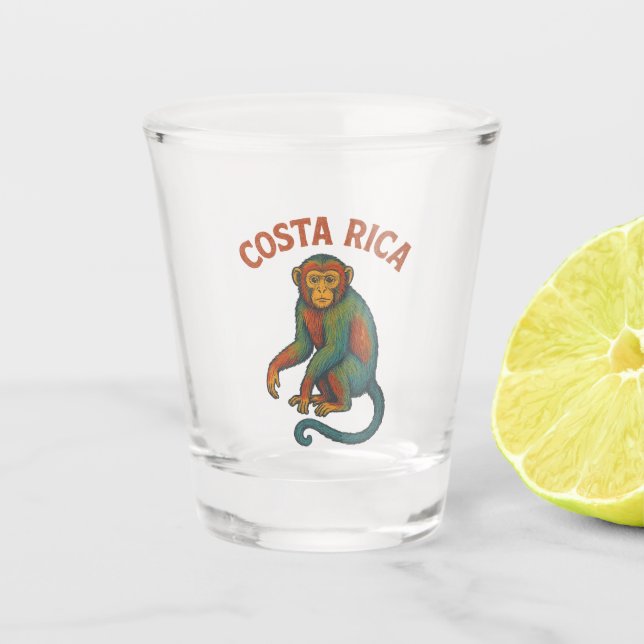 Verre A Shot Costa Rica Singe Coloré  (Devant)
