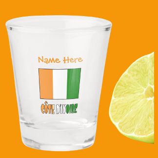 Verre A Shot Côte d'Ivoire Drapeau de la Côte d'Ivoire Orange P
