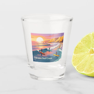 Verre A Shot Coucher de soleil de surfeur moderne Chicama Pérou