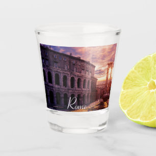 Verre A Shot Coucher de soleil sur le Colisée de Rome à Rome
