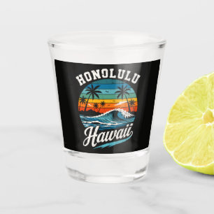 Verre A Shot Coucher de soleil surf Honolulu Hawaï