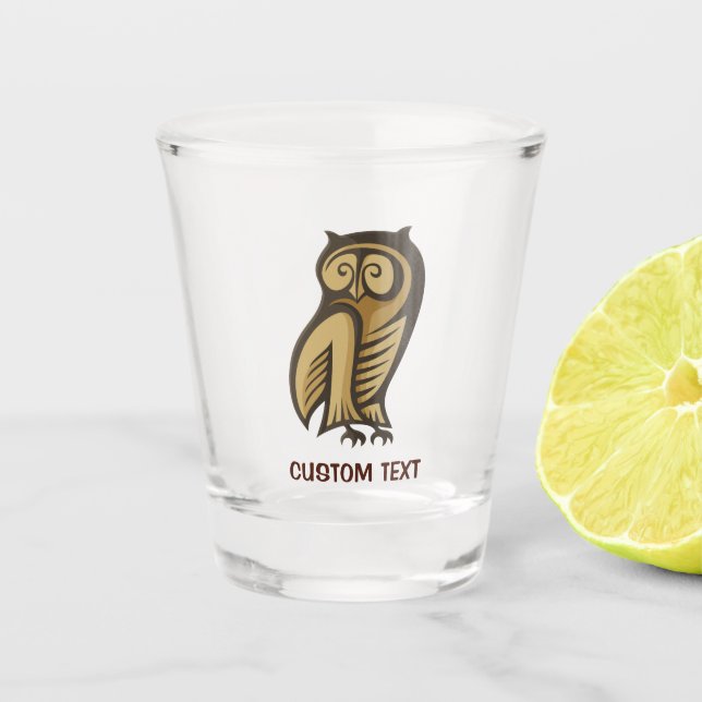 Verre A Shot Couleur du symbole du hibou (Devant)