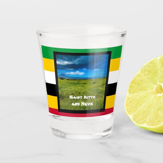 Verre A Shot Couleurs du drapeau de Saint-Kitts (Devant)