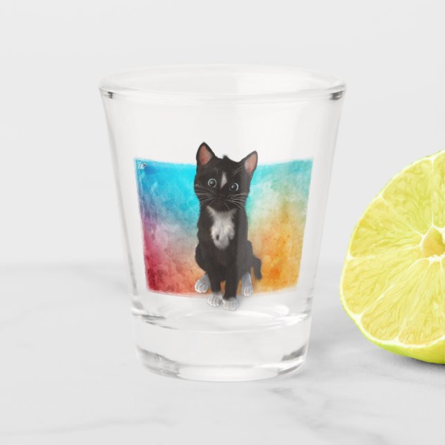 Verre A Shot Couleurs mignonnes de chat (Devant)