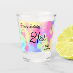 Verre A Shot Coupe de peinture arc-en-ciel personnalisée 21e ve