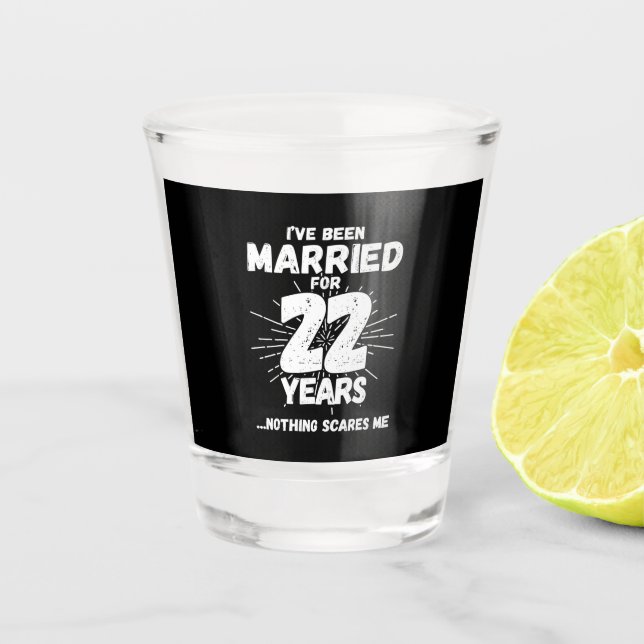 Verre A Shot Couples mariés 22 ans drôle 22e anniversaire (Devant)