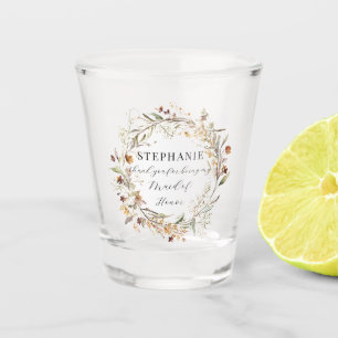 Verre A Shot Couronne d'automne Mademoiselle d'honneur Fleurs d