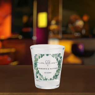 Verre A Shot Couronne de eucalyptus pour mariage mr mrs