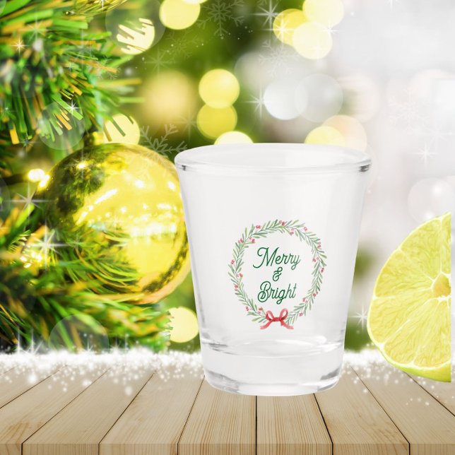 Verre A Shot Couronne de fêtes Merry & Bright (In Situ Christmas)