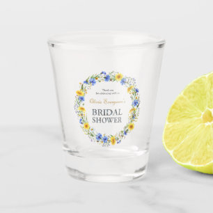 Verre A Shot Couronne de fleurs sauvages bleu jaune lavande Mer