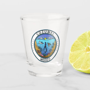 Verre A Shot Cozumel Mexique Badge Scuba