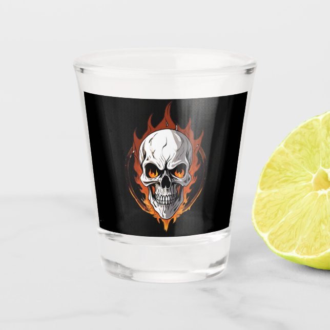 Verre A Shot Crâne de Feu  (Devant)