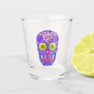 Verre A Shot Crâne de fleurs 5