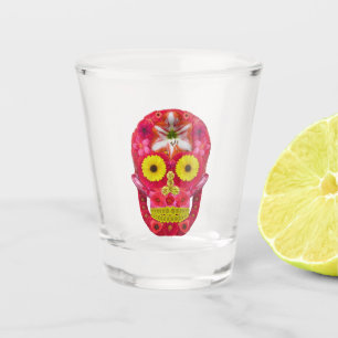 Verre A Shot Crâne de fleurs 6