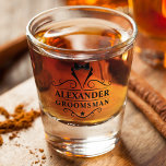 Verre A Shot Cravate noire Groomsman<br><div class="desc">Mariage Groomsman Cravate noire verre de tir</div>