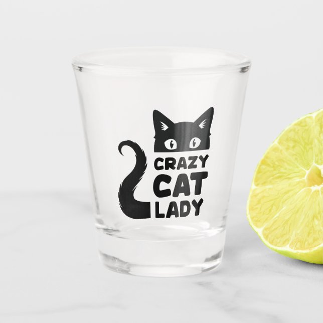 Verre A Shot Crazy Chat Lady Shot Glass (Devant)