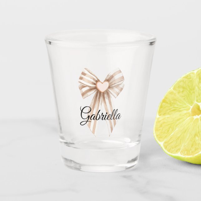 Verre A Shot Cream Cocoa Bow Blush Pink Heart (Devant)