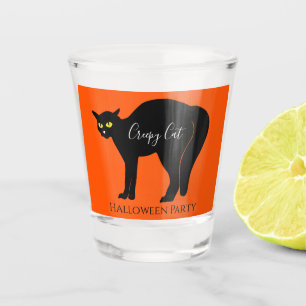 Verre A Shot Creepy Black Cat Halloween