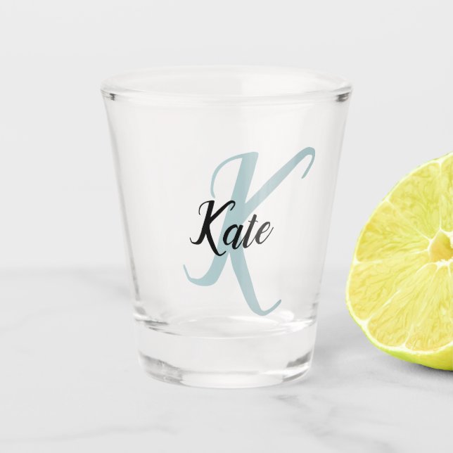 Verre A Shot Créez votre propre initiale de monogramme de scrip (Devant)
