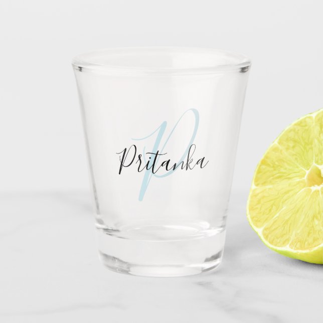 Verre A Shot Créez votre propre monogramme de script avec initi (Devant)